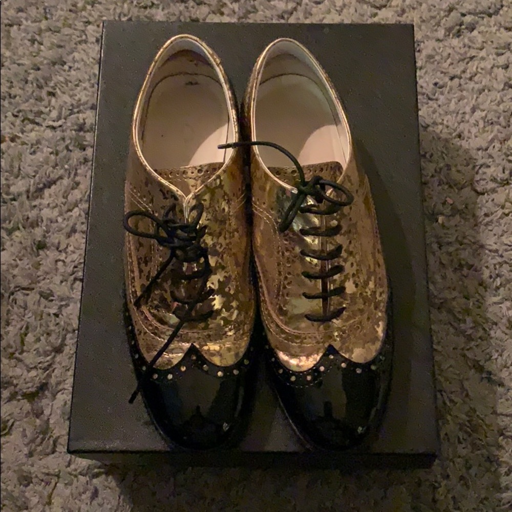 Chanel lace up flats